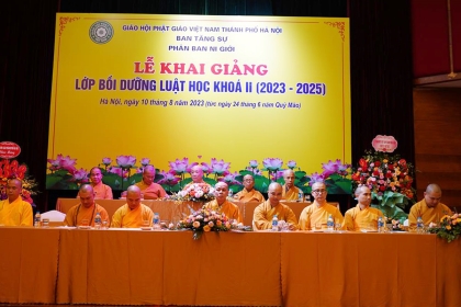 Khai giảng lớp bồi dưỡng luật học khóa II (2023-2025) dành cho Ni giới Thủ đô